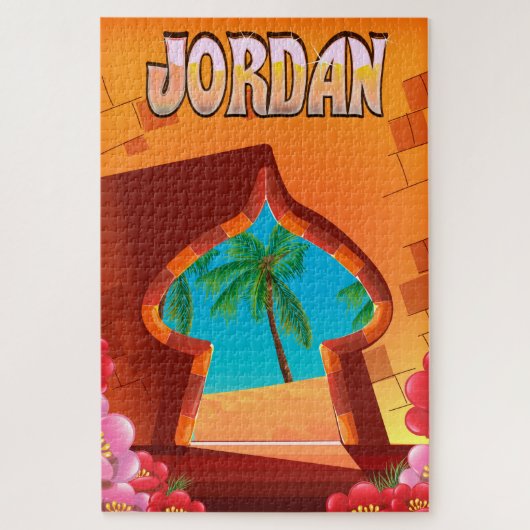 Reisposter van Jordanië Palace Legpuzzel (Verticaal)