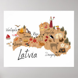 Reisposter van Letland Poster