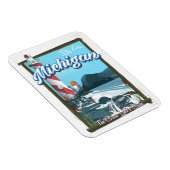 Reisposter van Michigan Lighthouse! Magneet (Rechterzijde)