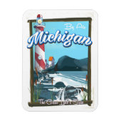 Reisposter van Michigan Lighthouse! Magneet (Verticaal)