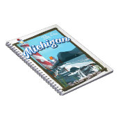 Reisposter van Michigan Lighthouse! Notitieboek (Rechterzijde)