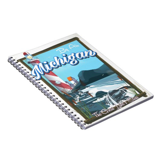Reisposter van Michigan Lighthouse! Notitieboek (Rechterzijde)