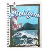 Reisposter van Michigan Lighthouse! Notitieboek (Voorkant)