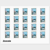Reisposter van Michigan Lighthouse! Vierkante Sticker (Vel)