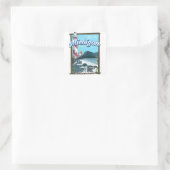 Reisposter van Michigan Lighthouse! Vierkante Sticker (Tas)