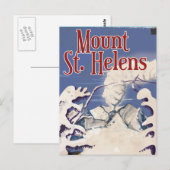 Reisposter van Mount St. Helens uit het verleden Briefkaart (Voorkant / Achterkant)