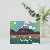 Reisposter van Mount St. Helens uit het verleden. Briefkaart (Staand voorkant)