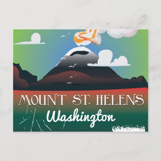 Reisposter van Mount St. Helens uit het verleden. Briefkaart (Voorkant)