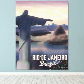 Reisposter van Rio De Janeiro Brazilië. Canvas Afdruk (Insitu (Houten vloer))