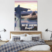 Reisposter van Rio De Janeiro Brazilië. Canvas Afdruk (Insitu (Slaapkamer))