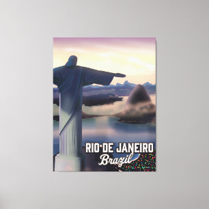 Reisposter van Rio De Janeiro Brazilië. Canvas Afdruk