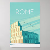 Reisposter van Rome, Rome print, Rome reisblad; Poster (Voorkant)