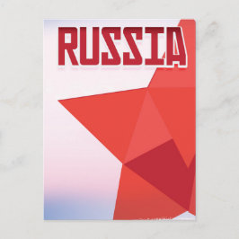 Reisposter van Rusland Rode Ster. Briefkaart