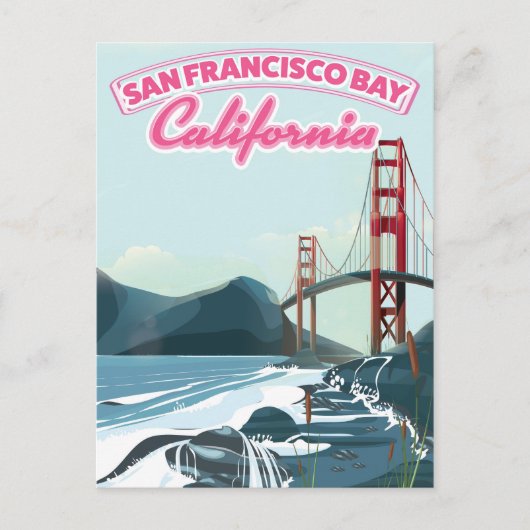 Reisposter van San Fransisco Bay Briefkaart (Voorkant)