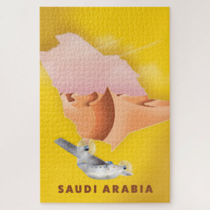 Reisposter van Saudi-Arabië met illustraties. Legpuzzel