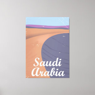 Reisposter van Saudi-Arabië uit het verleden Canvas Afdruk