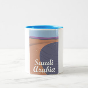 Reisposter van Saudi-Arabië uit het verleden Tweekleurige Koffiemok