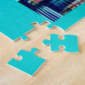 Reisposter van Seattle onder een Dawn Sky Legpuzzel (Zijkant)