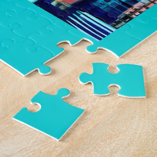 Reisposter van Seattle onder een Dawn Sky Legpuzzel (Zijkant)