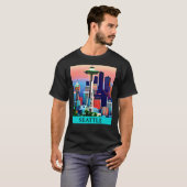 Reisposter van Seattle onder een Dawn Sky T-shirt (Voorkant volledig)