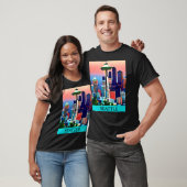Reisposter van Seattle onder een Dawn Sky T-shirt (Unisex)