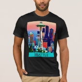 Reisposter van Seattle onder een Dawn Sky T-shirt (Voorkant)