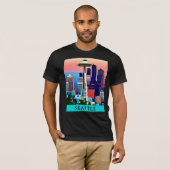 Reisposter van Seattle onder een Dawn Sky T-shirt (Voorkant volledig)