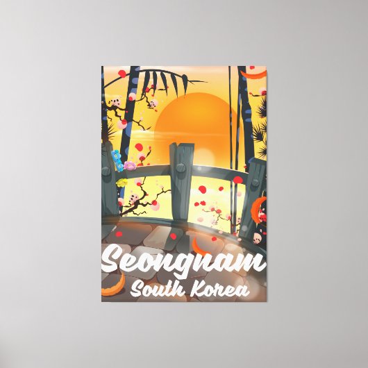 Reisposter van Seongnam Zuid-Korea Canvas Afdruk (Voorkant)