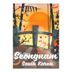 Reisposter van Seongnam Zuid-Korea Foto Afdruk