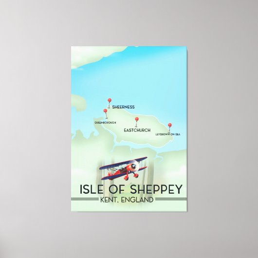 Reisposter van Sheppey Kent England Canvas Afdruk (Voorkant)