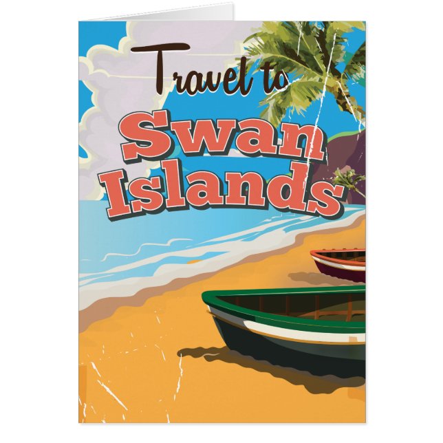 Reisposter van Swan Islands uit het verleden. (Voorkant)