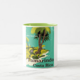 Reisposter van Tamarindo Costa Rica Tweekleurige Koffiemok