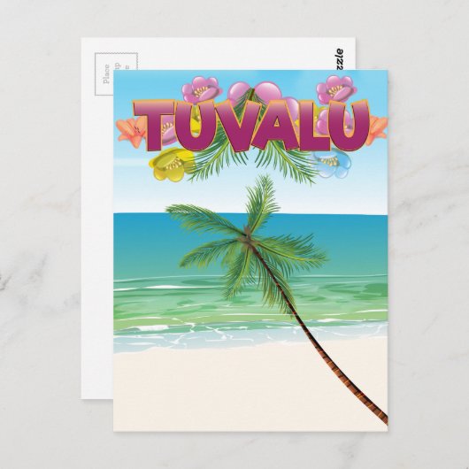 Reisposter van Tuvalu Island Briefkaart (Voorkant / Achterkant)