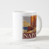 Reisposter van Vesuvius en de baai van Napels Grote Koffiekop (Voorkant rechts)