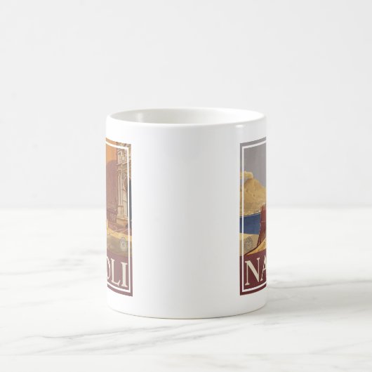 Reisposter van Vesuvius en de baai van Napels Koffiemok (Center)