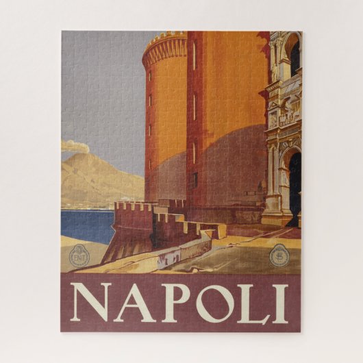 Reisposter van Vesuvius en de baai van Napels Legpuzzel (Verticaal)