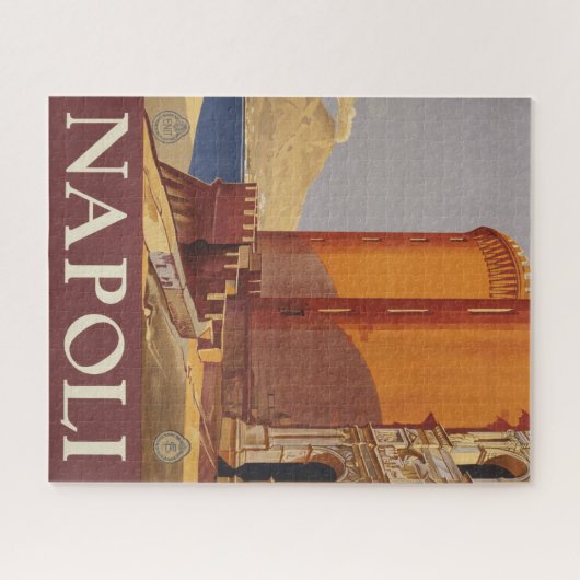 Reisposter van Vesuvius en de baai van Napels Legpuzzel (Horizontaal)