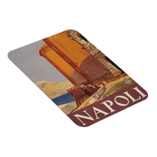 Reisposter van Vesuvius en de baai van Napels Magneet (Rechterzijde)
