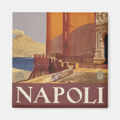 Reisposter van Vesuvius en de baai van Napels Magneet (Voorkant)