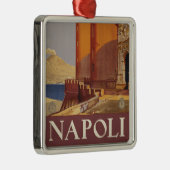 Reisposter van Vesuvius en de baai van Napels Metalen Ornament (Rechts)