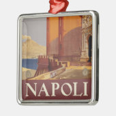 Reisposter van Vesuvius en de baai van Napels Metalen Ornament (Links)