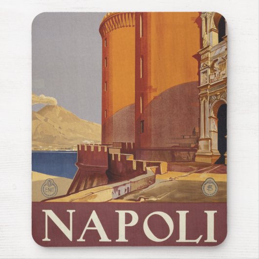 Reisposter van Vesuvius en de baai van Napels Muismat (Voorkant)
