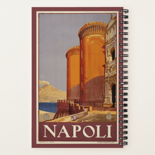 Reisposter van Vesuvius en de baai van Napels Notitieboek (Achterkant)