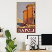 Reisposter van Vesuvius en de baai van Napels Poster (Thuiskantoor)