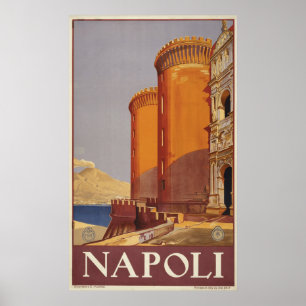 Reisposter van Vesuvius en de baai van Napels Poster