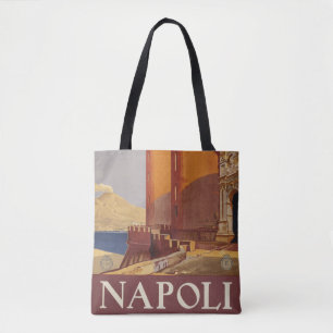 Reisposter van Vesuvius en de baai van Napels Tote Bag