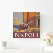 Reisposter van Vesuvius en de baai van Napels Vierkante Klok (Huis)