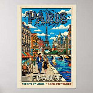 Reisposter van Vintage Parijs - De Stad van Licht Poster