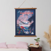 Reisposter van watervliegtuig vliegend over Caribi Hangend Wandkleed (Slaapkamer)