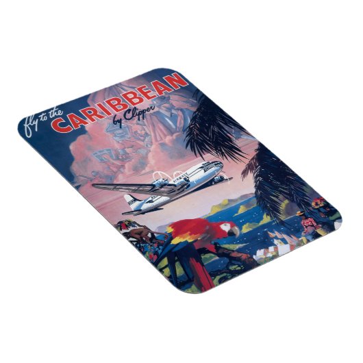 Reisposter van watervliegtuig vliegend over Caribi Magneet (Rechterzijde)